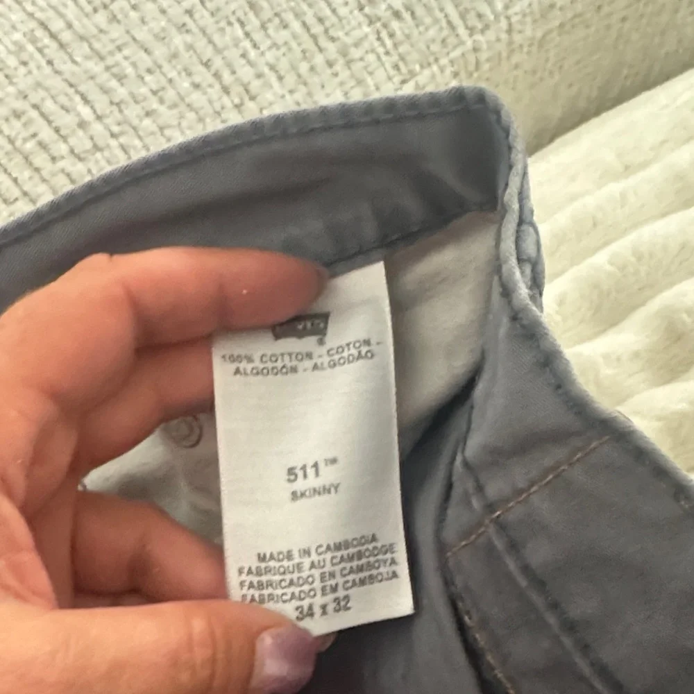 Levi Strauss 511 White Tab Skinny Chino Pants.  Sz 34X32 - Picture 7 of 10